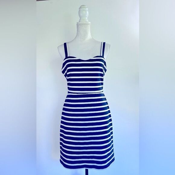 OLD NAVY MARINER NAUTICAL STRIPE SLEEVELESS MIDI DRESS SIZE M - Picture 9 of 14